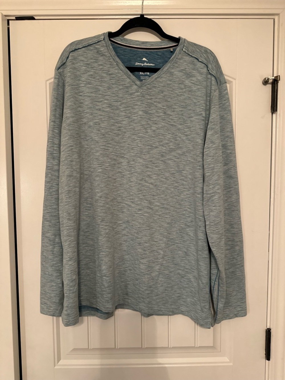 Tommy Bahama IslandZone Heathered Seafoam Blue V-Neck